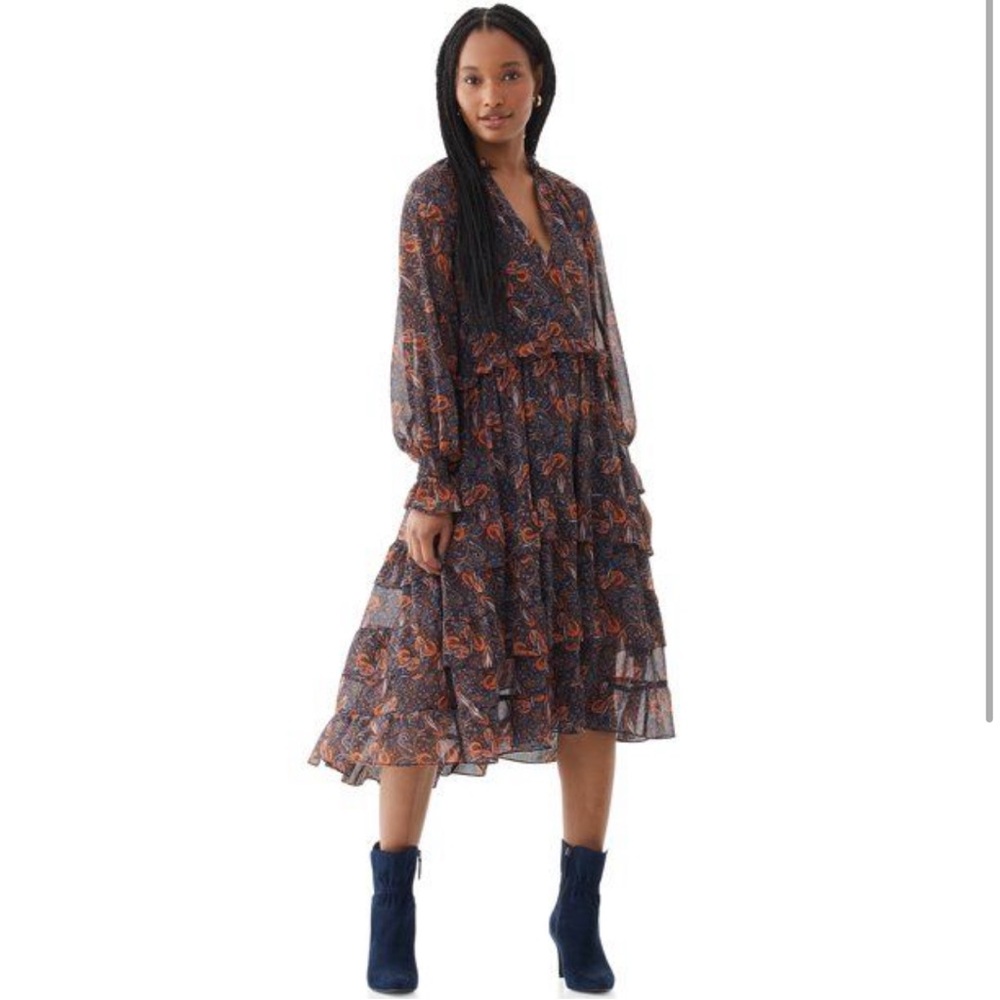 Scoop Women’s Printed Tiered Maxi Dress